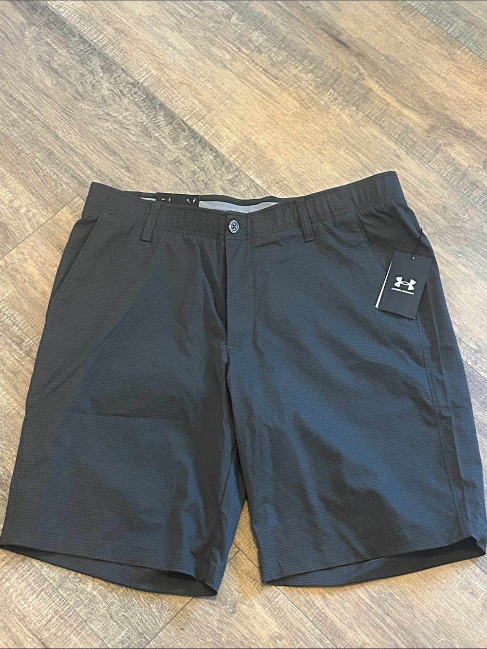 Under Armour Men's Black Flat-Front Athletic Shorts